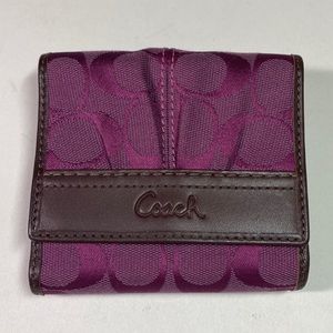 Coach purple C logo wallet
